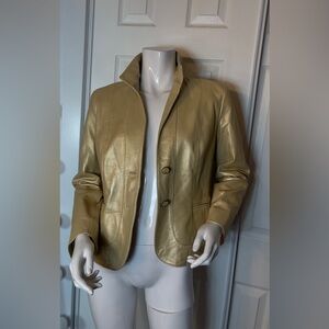 💯Leather Jones New York Gold Women's Jacket